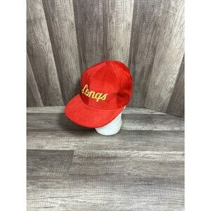 Vtg Longs Drugs Trucker Hat Corduroy Embroidered SnapBack Red Rare HTF Pharmacy